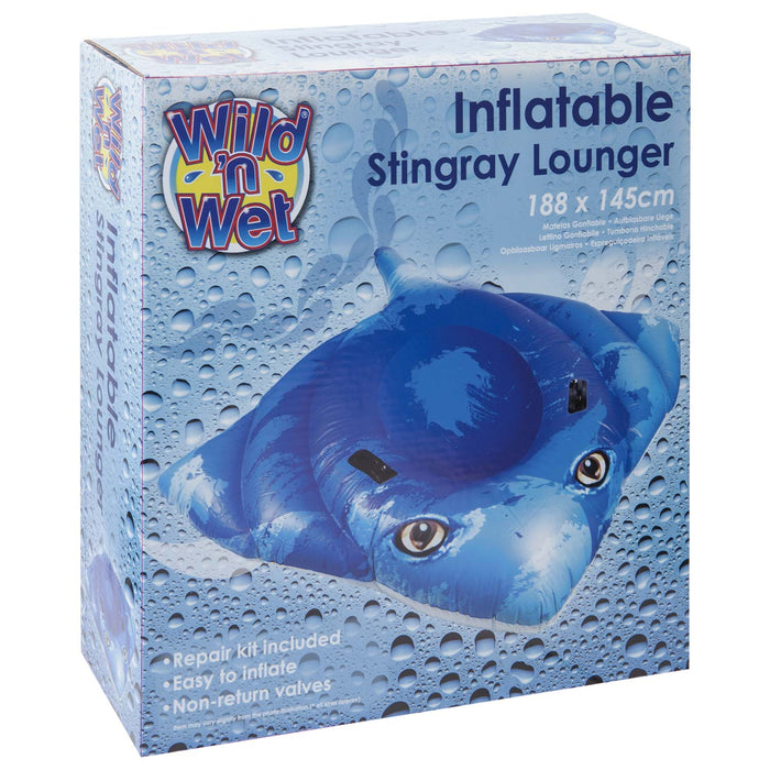 Inflatable Pool Float Stingray Lounger With Handles Novelty Swimming Lilo