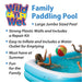 Large Paddling Pool Inflatable - 2.6m Jumbo Family Pool, Blue