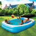 Large Paddling Pool Inflatable - 2.6m Jumbo Family Pool, Blue