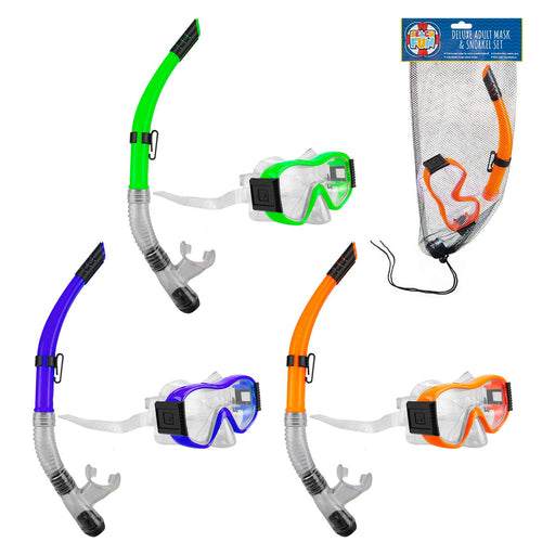 Snorkel Mask set Swimming Outdoor Games 37.3cm x 19.5cm Multi Coloured X 1