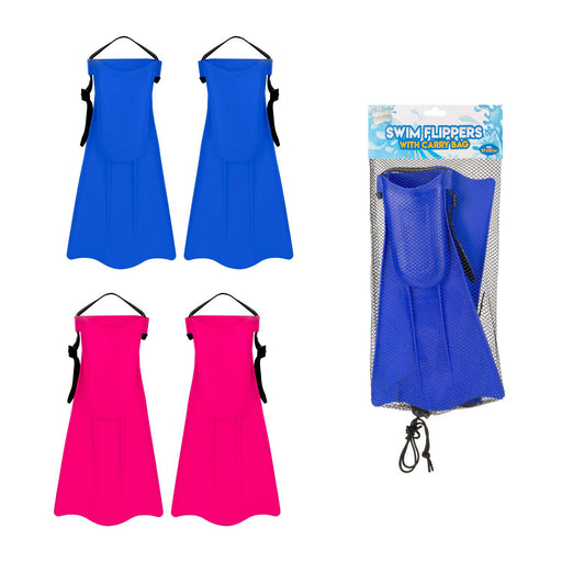 Swim flippers Swimming Outdoor Games Summer 27cm x 12cm Blue or Pink X 1