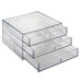 Cosmetics Holder 3 Drawer Makeup Organiser for Girls 24.8 x 26.5 x 15.2cm Clear