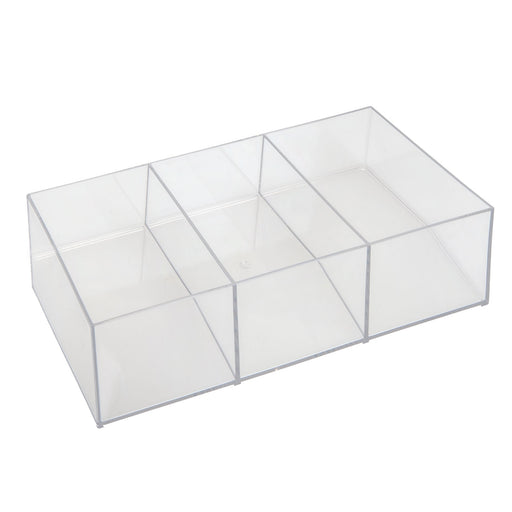 Cosmetics Holder 3 Section Makeup Organiser for Girls 24.8 x 12.7 x 5.2cm Clear