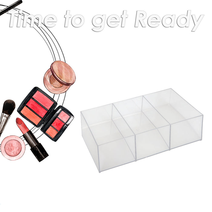 Cosmetics Holder 3 Section Makeup Organiser 24. 8 x 12. 7 x 5. 2cm