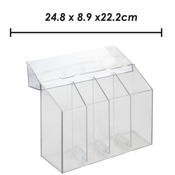 Cosmetics Holder Brush holder Makeup Organiser Girls 24.8 x 8.9 x 22.2cm Clear