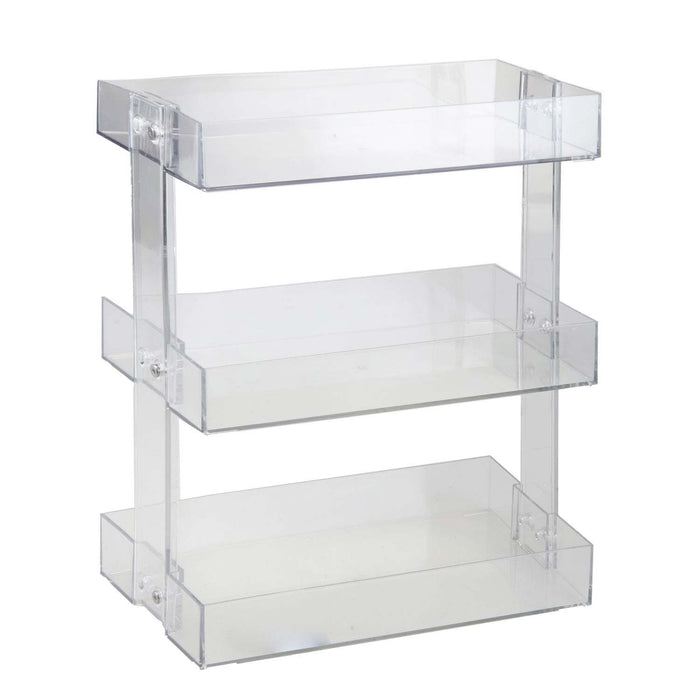 Cosmetics Holder 3 Tier Shelf Makeup Organiser Girls 24.8 x 12.7 x 34.8cm Clear