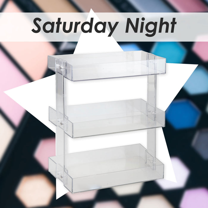 Cosmetics Holder 3 Tier Shelf Makeup Organiser Girls 24.8 x 12.7 x 34.8cm Clear