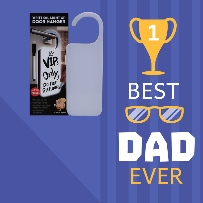 Man Cave Door Sign Best Dad Ever Fathers Day Gift, Birthday White
