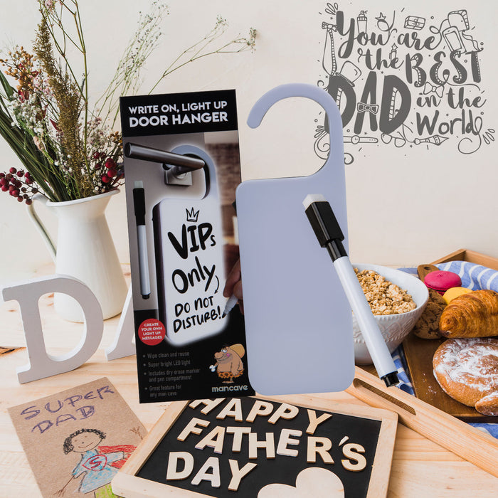 Man Cave Door Sign Best Dad Ever Fathers Day Gift Fun Present, Bithday White