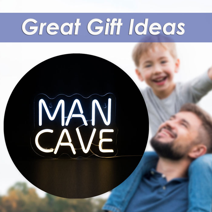 Man Cave Neon Sign USB Powered Best Dad Ever Fathers Day Gift Fun Present  Neon