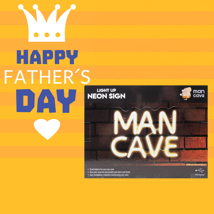Man Cave Neon Sign USB Powered Best Dad Ever Fathers Day Gift