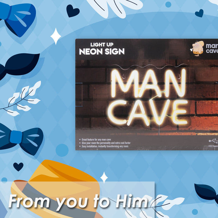 Man Cave Neon Sign USB Powered Best Dad Ever Fathers Day Gift Fun Present Neon