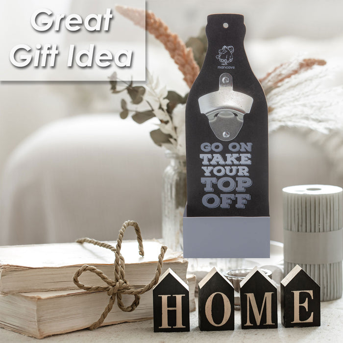 Bottle Opener Man Cave Novelty Décor Ideal Accessories 28. 5 x 10 x 5. 2 Black
