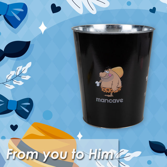 Man Cave Waste Bin Best Dad Ever Fathers Day Gift Fun Present, Birthday Black