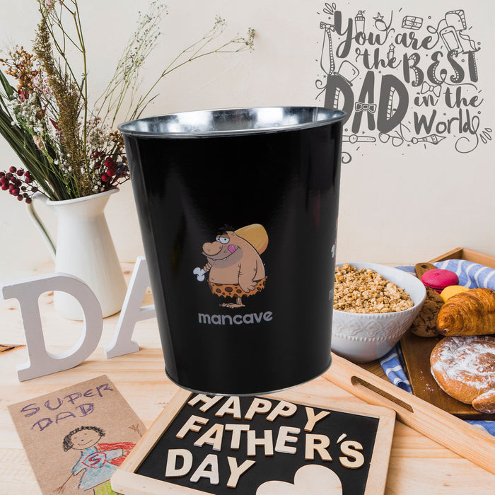 Man Cave Waste Bin Best Dad Ever Fathers Day Gift Fun Present, Birthday Black