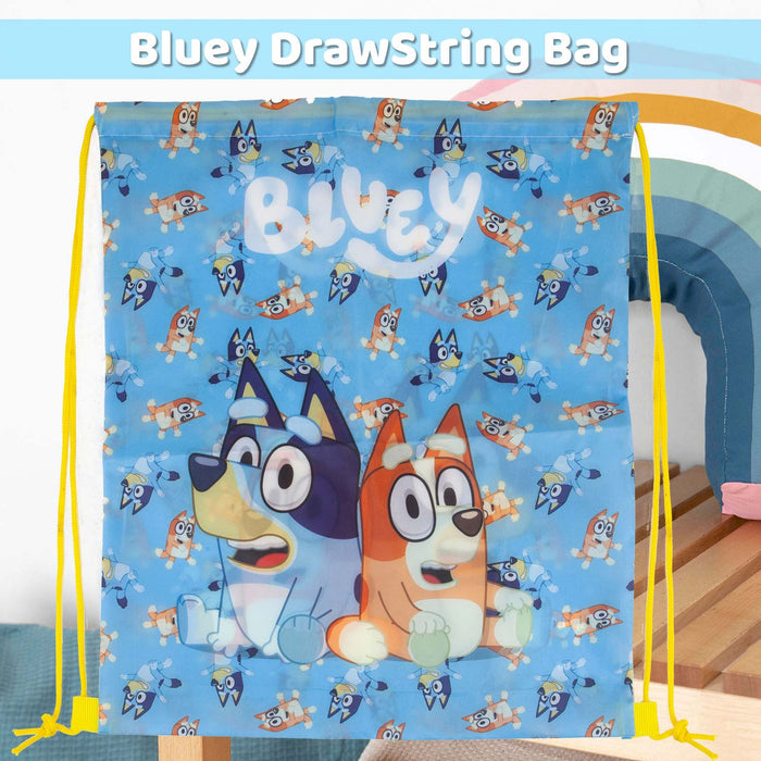 Bluey Drawstring Bag Children's Video Game Accessories 43cm x 29cm Blue
