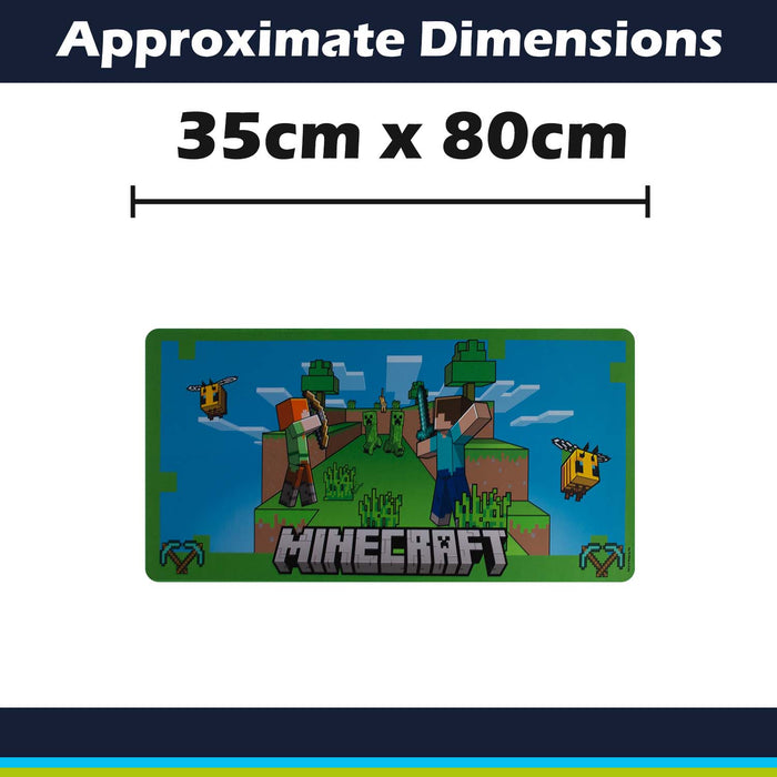 Minecraft Desk Mat Multicoloured Gaming Mat Multi - 35cm x 80cm