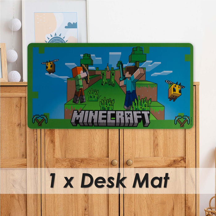 Minecraft Desk Mat Multicoloured Gaming Mat Multi - 35cm x 80cm