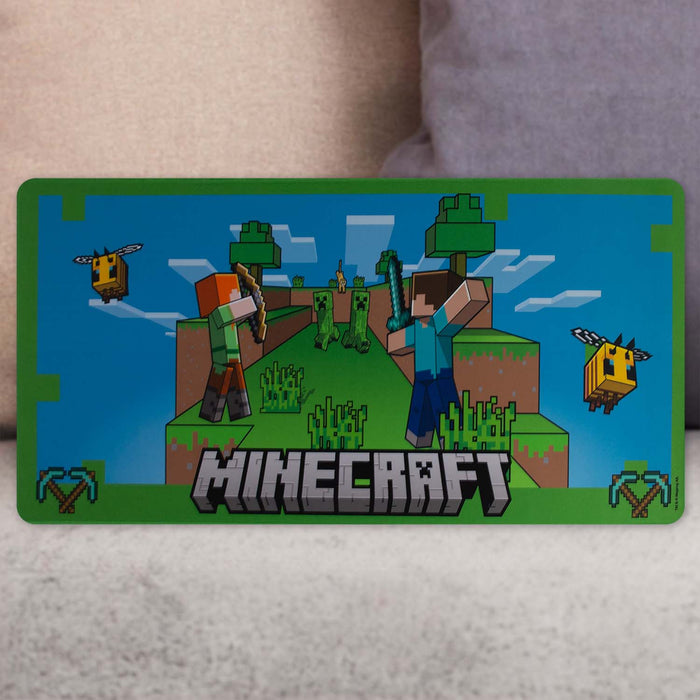 Minecraft Desk Mat Multicoloured Gaming Mat Multi - 35cm x 80cm