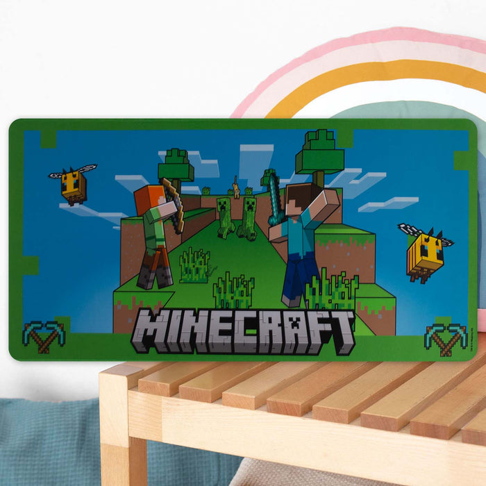 Minecraft Desk Mat Multicoloured Gaming Mat Multi - 35cm x 80cm