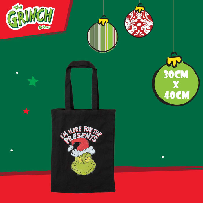 Grinch Christmas Tote Bag Festive Gift 30cm x 40cm Black X 1