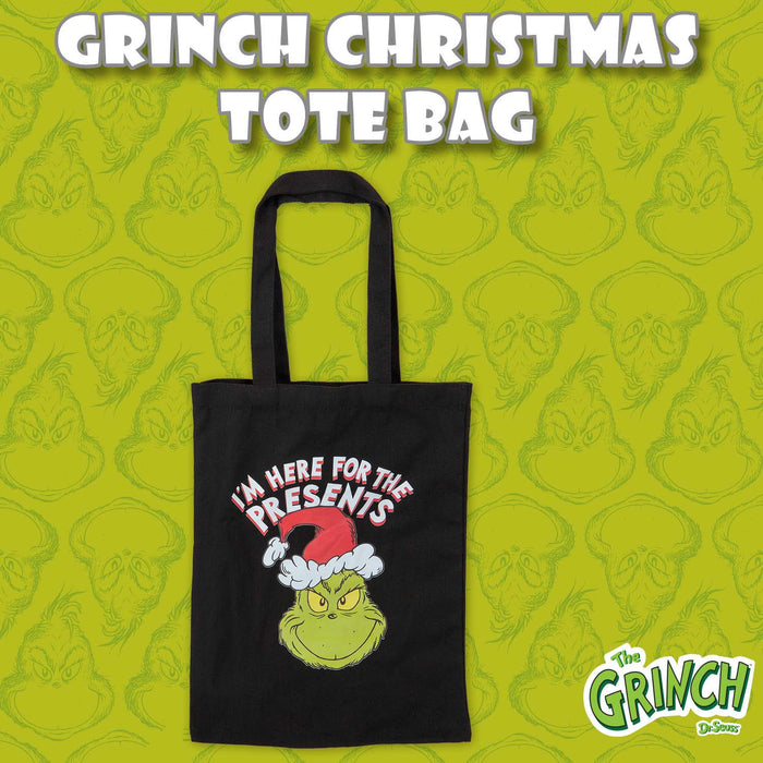 Grinch Christmas Tote Bag Festive Gift 30cm x 40cm Black X 1