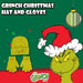 Grinch Christmas Hat and Gloves Gift One Size Stretch Fit Green X 1