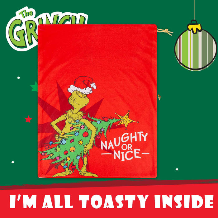 Grinch Christmas Santa Sack Festive Gift 70cm x 50cm Red X 1