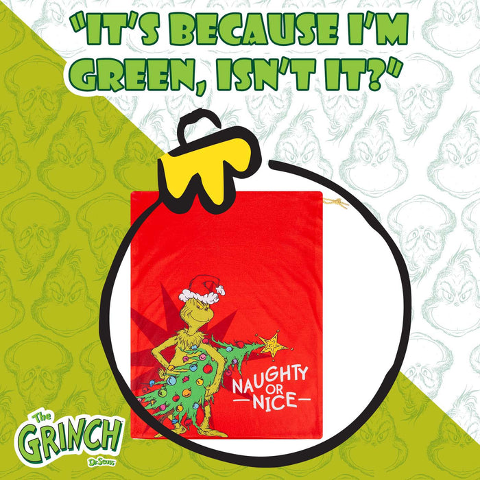 Grinch Christmas Santa Sack Festive Gift 70cm x 50cm Red X 1