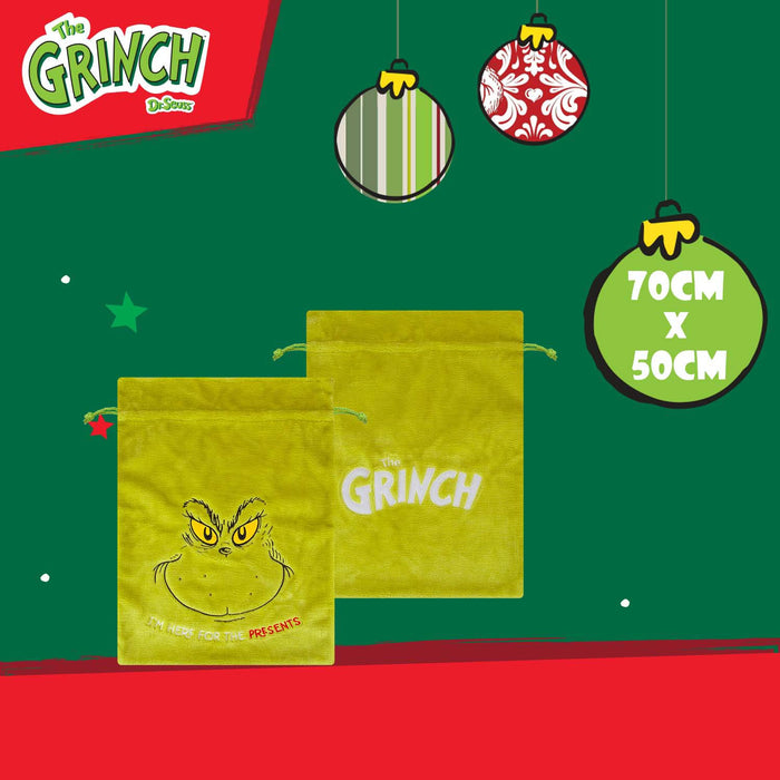 Grinch Christmas Santa Sack Festive Gift 70cm x 50cm Green X 1