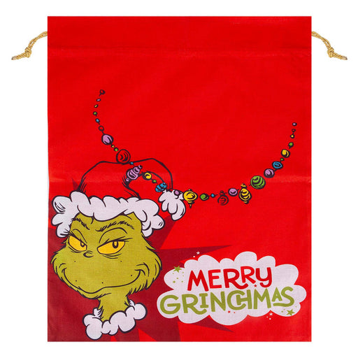 Grinch Christmas Santa Sack Festive Gift 80cm x 60cm Red X 1