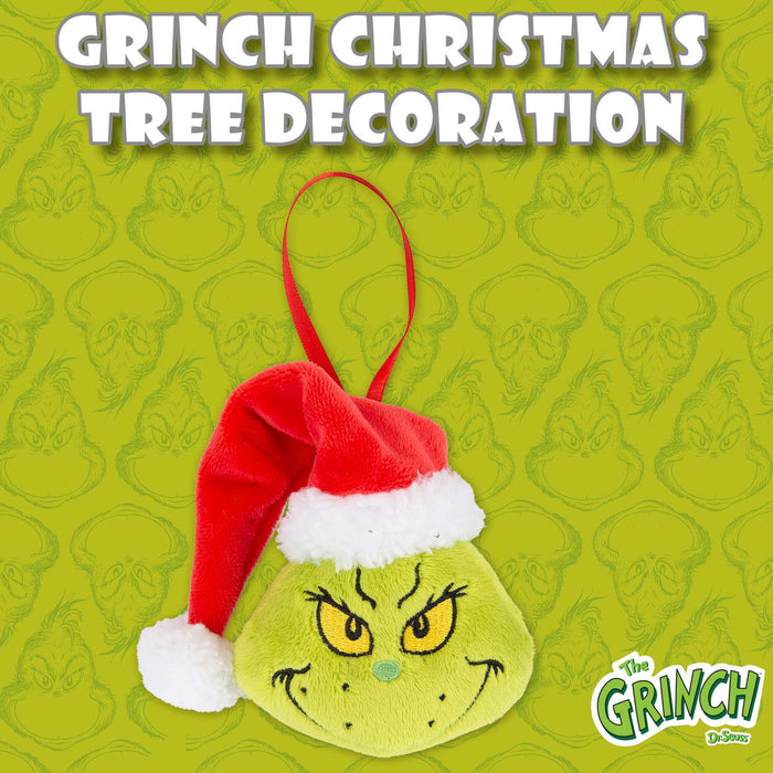 Grinch Christmas Tree Decoration Festive Gift 10cm x 8cm Green X 1