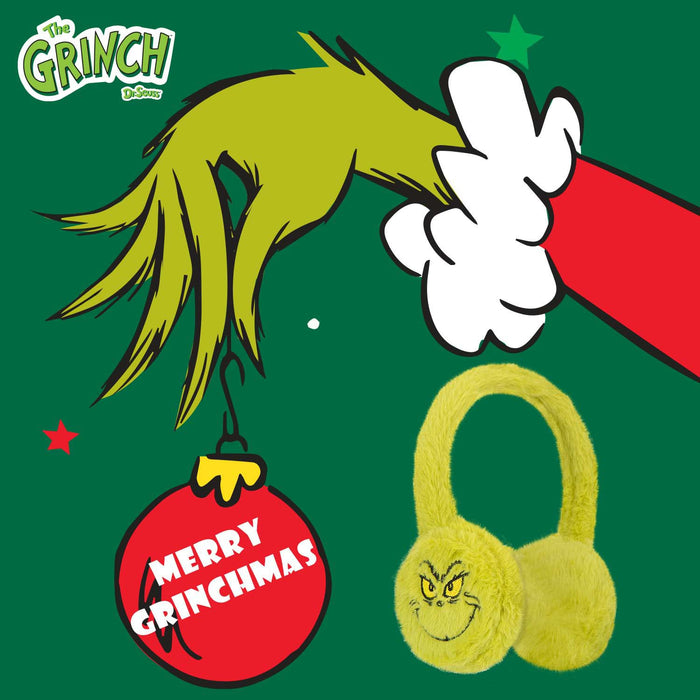 Grinch Christmas Ear Muffs Festive Gift One Size Flex Fit Green X 1