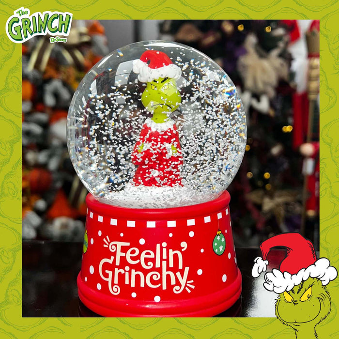 Grinch Christmas Snow Globe Festive Ornament Gift 14cm x 10cm Red X 1