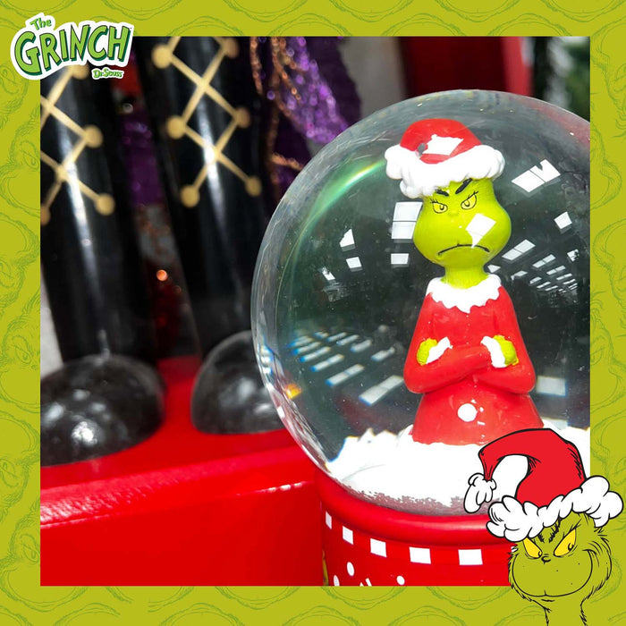 Grinch Christmas Snow Globe Festive Ornament Gift 14cm x 10cm Red X 1