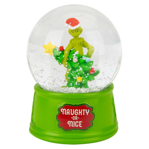 Grinch Christmas Snow Globe Festive Ornament 10cm x 8cm Green X 1