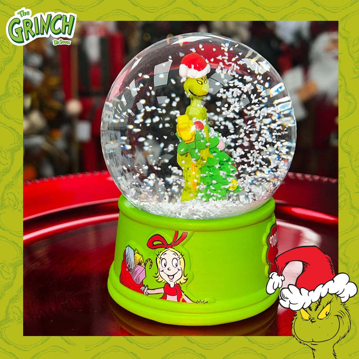 Grinch Christmas Snow Globe Festive Ornament 10cm x 8cm Green X 1