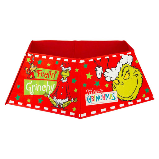 Grinch Christmas Tree Skirt Decoration Festive 60cm x 80cm Red X 1