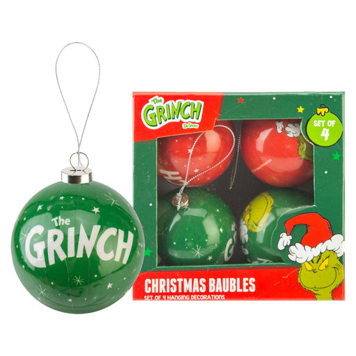 Grinch Christmas Baubles Set Tree Decoration 7.5cm x 7.5cm Multi X 1