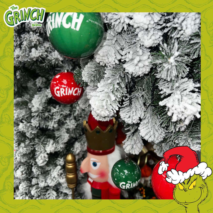 Grinch Christmas Baubles Set Tree Decoration 7.5cm x 7.5cm Multi X 1