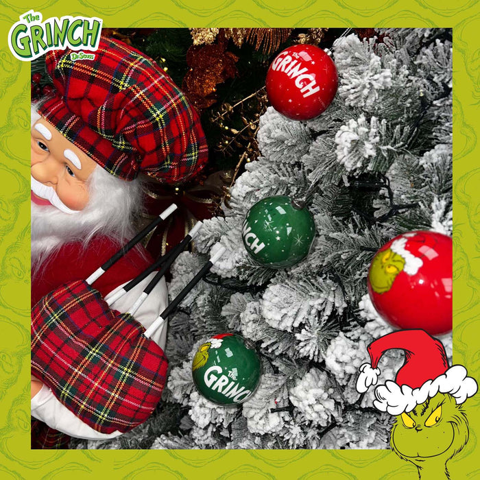 Grinch Christmas Baubles Set Tree Decoration 7.5cm x 7.5cm Multi X 1
