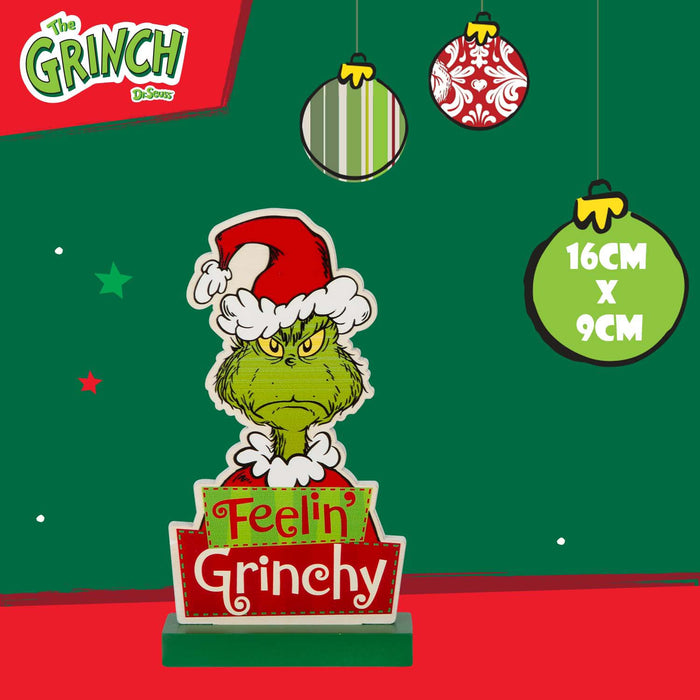 Grinch Christmas Decoration Festive Gift 16cm x 9cm Green X 1