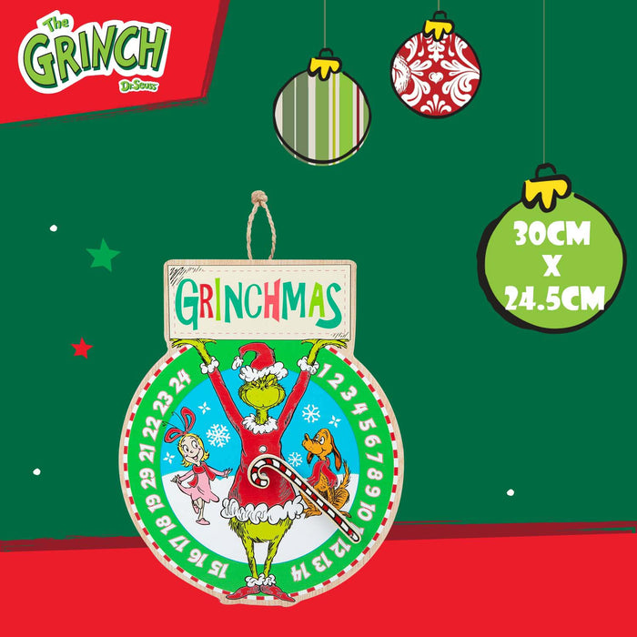 Grinch Christmas Wall Decoration Festive Gift 30cm x 24.5cm Green X 1