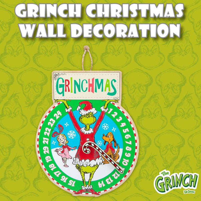 Grinch Christmas Wall Decoration Festive Gift 30cm x 24.5cm Green X 1