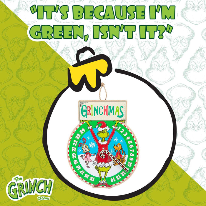 Grinch Christmas Wall Decoration Festive Gift 30cm x 24.5cm Green X 1