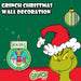 Grinch Christmas Wall Decoration Festive Gift 30cm x 24.5cm Green X 1