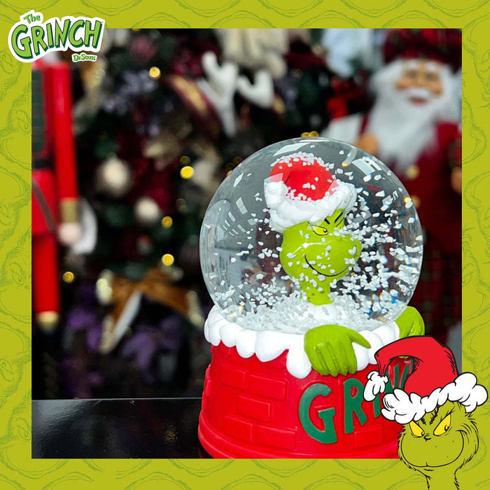 Grinch Christmas Snow Globe Festive Ornament Gift 9cm x 6.5cm Red X 1