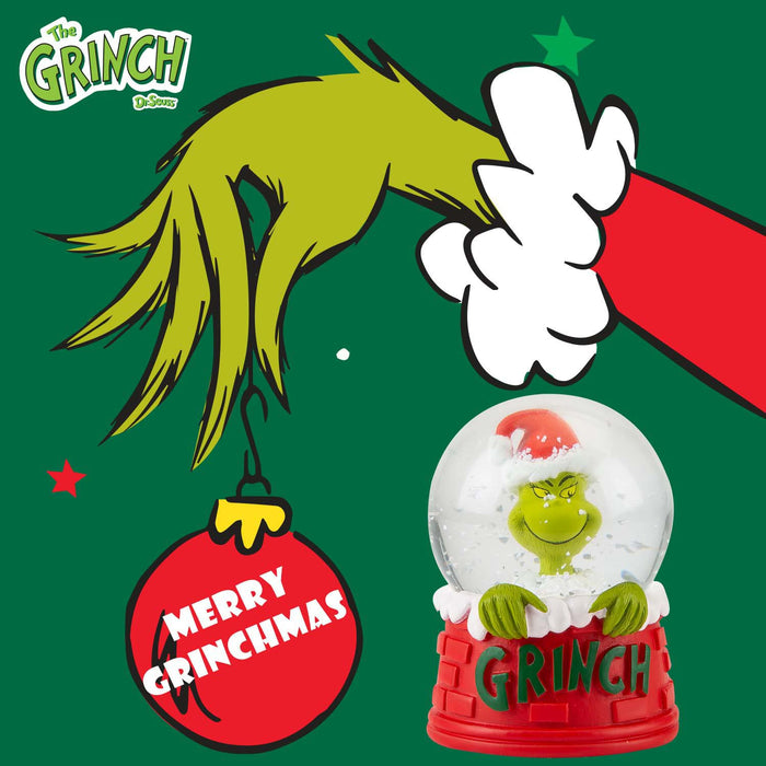 Grinch Christmas Snow Globe Festive Ornament Gift 9cm x 6.5cm Red X 1