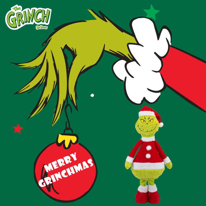 Grinch Standing Christmas Decoration Festive 60cm x 26cm Green X 1