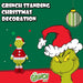 Grinch Standing Christmas Decoration Festive 60cm x 26cm Green X 1